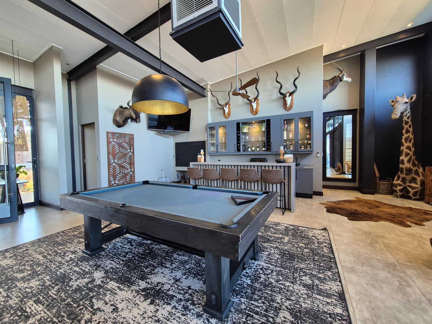 Baobab House common area - seating with bush views